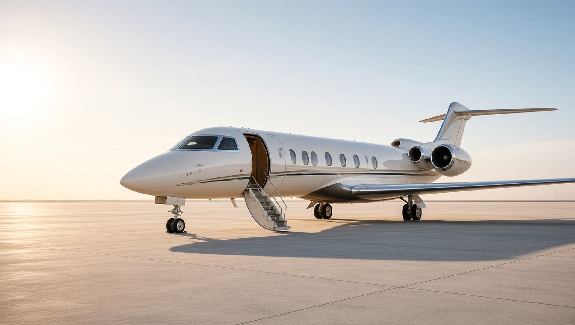 Private jet on the tarmac, photographed for MY PRIVATE JET charter